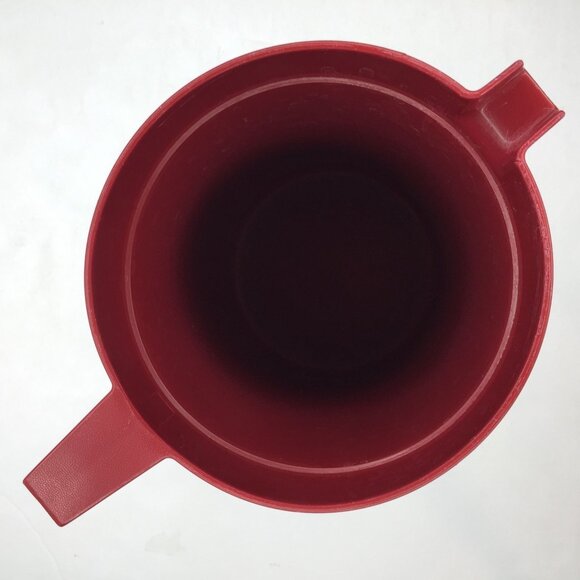Vintage Tupperware 1.5 Quart Red Pitcher 1676-1 Push Button Seal Lid - Picture 4 of 16